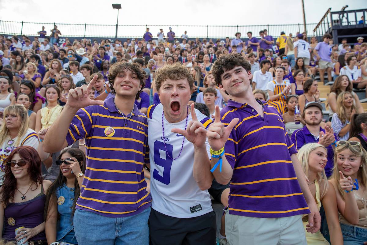 LSU students in the student section