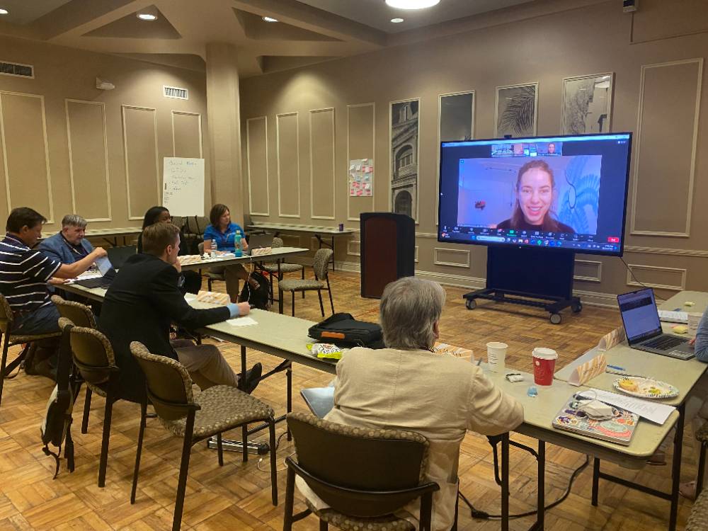 Math education faculty meet with GeauxTeach alumni and UTeach STEM Educators Association (USEA) Outstanding Alumni Award winning teacher Michelle Laskowski